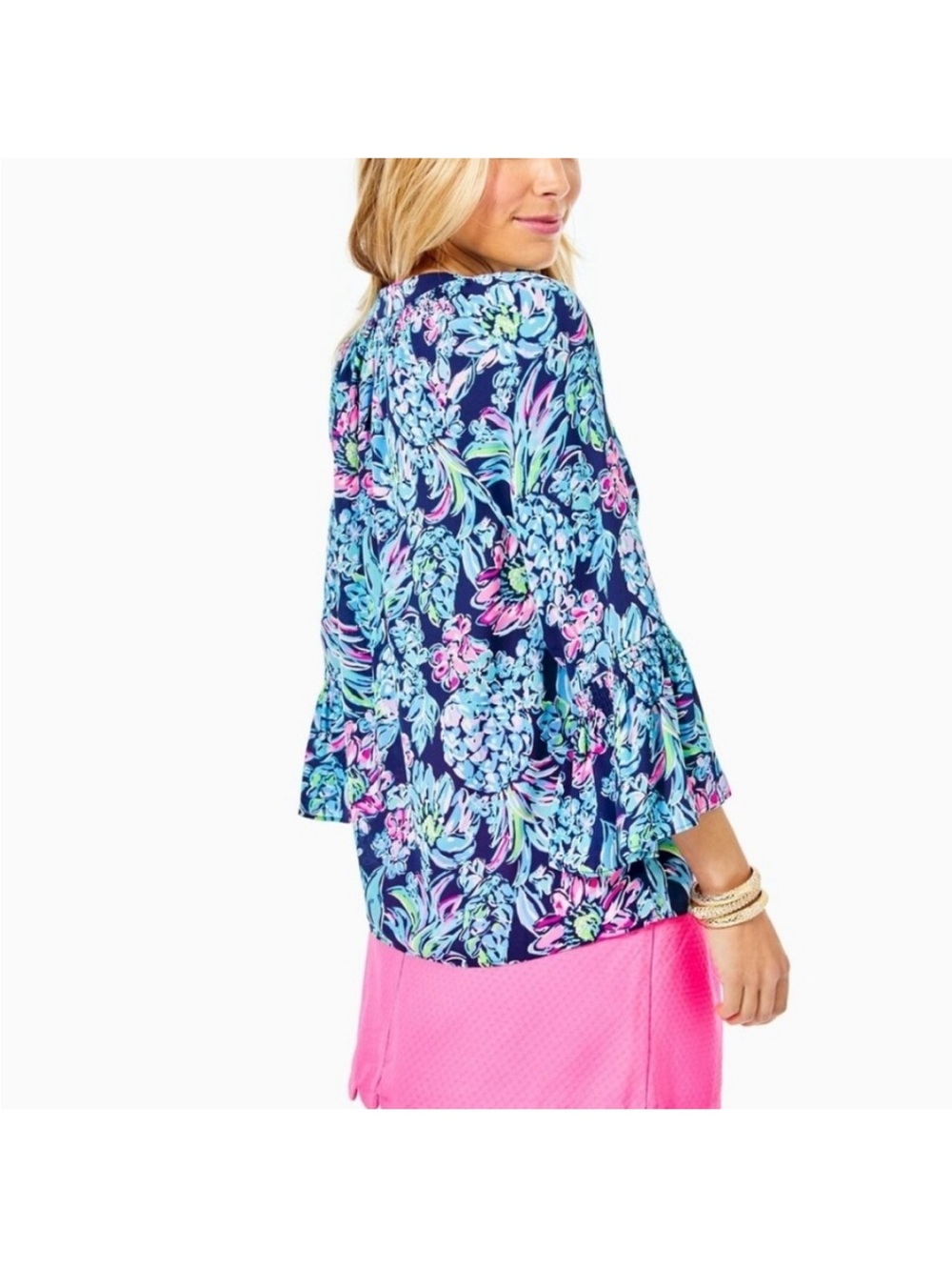 Lilly Pulitzer Dakota Top in High Tide Navy Pineapple Paradise, NWT, Size XL